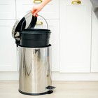 Ведро мусорное с педалью Доляна, 7 л, нержавеющая сталь, хромированное - Фото 6