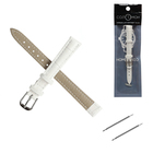 Ремешок для часов «Соломон» 12 мм, натуральная кожа, длина 20 см, белый с тиснением - Фото 1