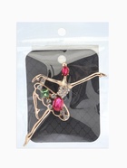 Брошь «Балерина на сцене», зелёно-малиновая в золоте - Фото 6