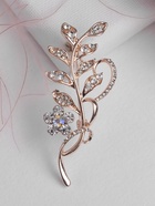 Брошь «Ветвь» с цветком, цвет белый в розовом золоте - Фото 5