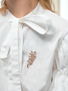 Брошь «Ветвь» с цветком, цвет белый в розовом золоте - Фото 4