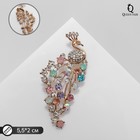 Брошь «Павлин» королевский, цветная в золоте - Фото 3