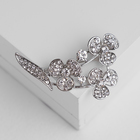 Брошь «Цветочная композиция», цвет белый в серебре - Фото 1