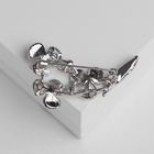 Брошь «Цветочная композиция», цвет белый в серебре - Фото 2