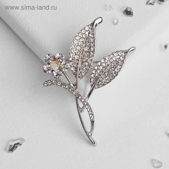 Брошь «Цветок полевой», цвет белый в серебре - Фото 1