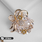 Брошь «Жемчужный венок» с бантом, цвет коричневый в золоте - Фото 1