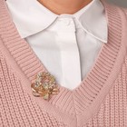 Брошь «Жемчужный венок» с бантом, цвет коричневый в золоте - Фото 2