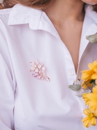 Брошь «Цветок» нежности, цвет розово-белый в золоте - Фото 4