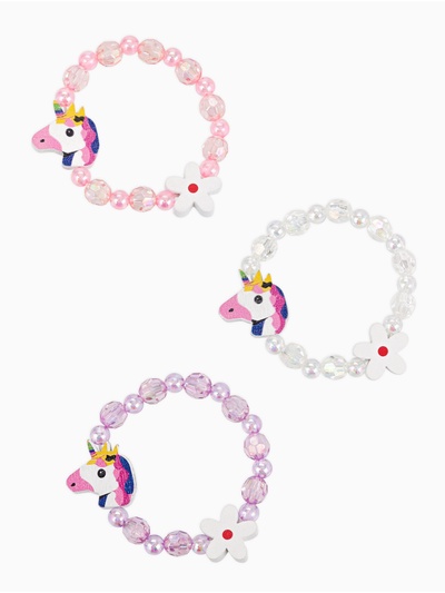 Браслет детский «Выбражулька» единорог с цветочком, d=5 см МИКС