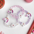 Браслет детский «Выбражулька» единорог с цветочком, d=5 см МИКС - фото 61525621