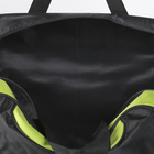 Сумка спортивная, отдел на молнии, наружный карман, длинный ремень, цвет чёрный/зелёный - Фото 5