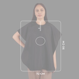 Пелерина парикмахерская, с крючком, чёрная