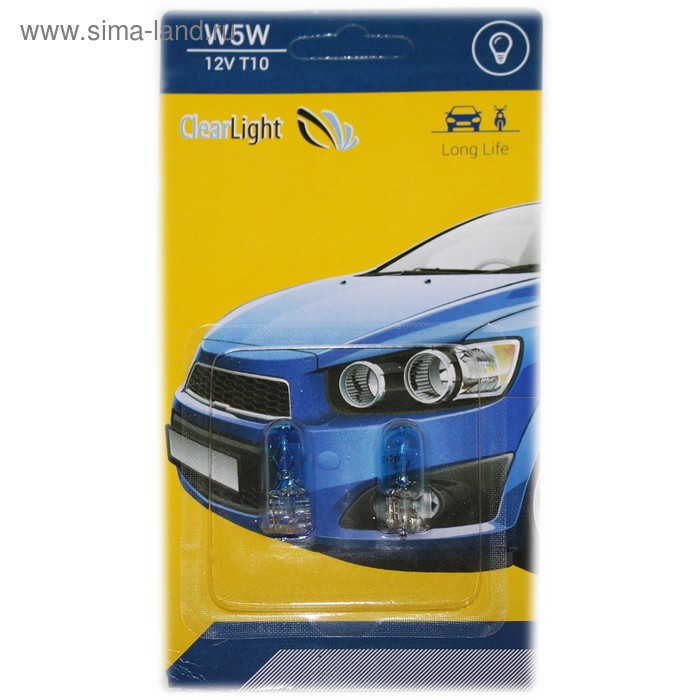 Лампа автомобильная, W5W blue, Clearlight - Фото 1