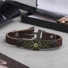 Браслет мужской «Щит», цвет коричневый с чернёном золотом, 21 см - Фото 1