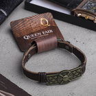 Браслет мужской «Щит», цвет коричневый с чернёном золотом, 21 см - Фото 2