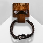 Браслет кожаный «Гордон» череп, коричневый с серебром, 21.5 см - Фото 5