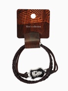 Браслет кожаный «Гордон» череп, коричневый с серебром, 21.5 см - Фото 6