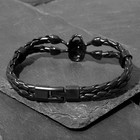 Браслет мужской «Денджер» череп, цвет чёрный с чёрным металлом, 22 см - Фото 2