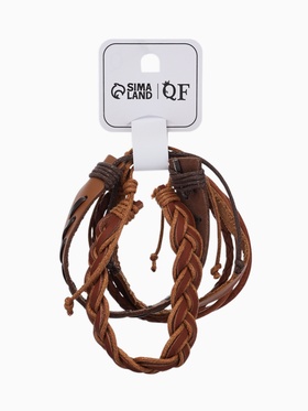 Браслет кожа «Тревел», 3 шт. коричневый, d=7.5 см 4454828