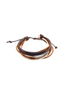 Набор браслетов кожаных «Мачта и штурвал», 3 шт., бежево-коричневый в серебре, d=7.5 см - Фото 4