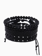 Набор браслетов «Баса», 4 шт. кожа, чёрный, d=7.5 см - Фото 1