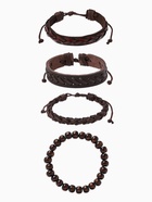 Набор браслетов «Комель», 4 шт. кожа, коричневый, d=7.5 см - Фото 3