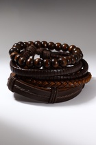 Набор браслетов из кожи «Парун», коричневый, d=7.5 см - Фото 3