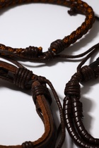 Набор браслетов из кожи «Парун», коричневый, d=7.5 см - Фото 4