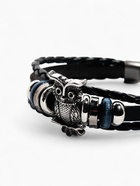 Браслет кожа «Совушка», чёрный в серебре, L=20 см - Фото 2