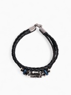 Браслет кожа «Совушка», чёрный в серебре, L=20 см - Фото 4