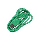 Кабель LuazON, microUSB - USB, 1 А, 0,9 м, оплётка нейлон, зелёный - фото 6248195