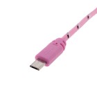 Кабель Luazon, microUSB - USB, 1 А, 1 м, оплётка нейлон, розовый - Фото 4