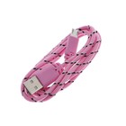 Кабель Luazon, microUSB - USB, 1 А, 1 м, оплётка нейлон, розовый - Фото 5