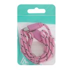 Кабель Luazon, microUSB - USB, 1 А, 1 м, оплётка нейлон, розовый - Фото 6