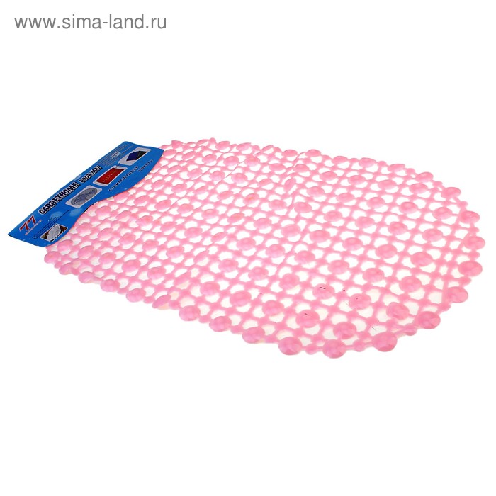SPA-коврик для ванны на присосках «Капли воды», 37×67 см, цвет розовый - Фото 1
