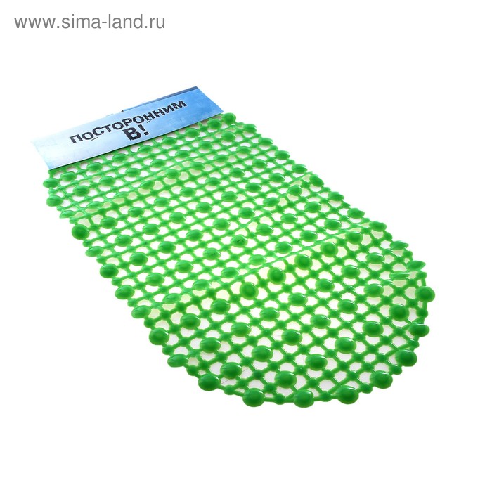 SPA-коврик для ванны на присосках «Капли воды», 37×67 см, цвет зелёный - Фото 1