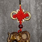 Подвеска металл, текстиль, пластик "Слон с колокольчиком" 34 см - фото 20989713