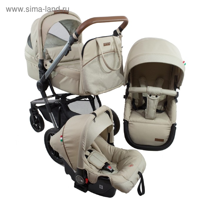 Коляска 3 в 1 Farfello Zuma Trio Comfort, цвет beige - Фото 1