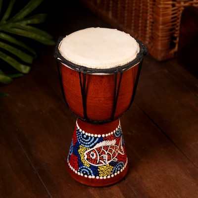 Сувенирный музыкальный инструмент «Барабан Джембе Узоры», 20×12×12 см, МИКС