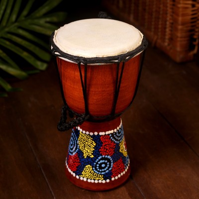 Сувенирный музыкальный инструмент «Барабан Джембе Узоры», 20×12×12 см, МИКС