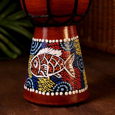 Сувенирный музыкальный инструмент «Барабан Джембе Узоры», 20×12×12 см, МИКС