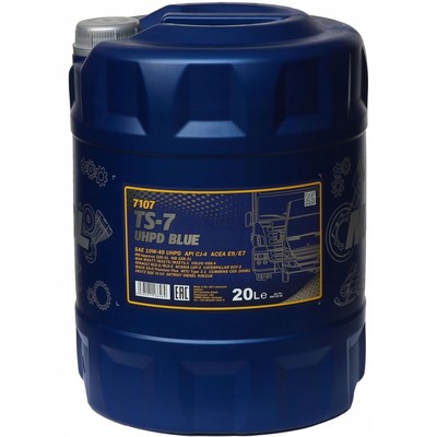 Масло моторное Mannol 10W-40, TS-7, UHPD Blue, синтетическое, CJ-4, канистра, 20 л
