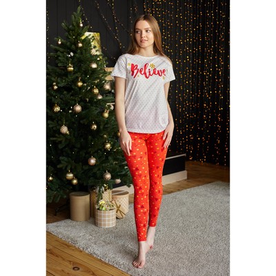 Леггинсы женские KAFTAN "Merry and bright", красный, р. 44-46