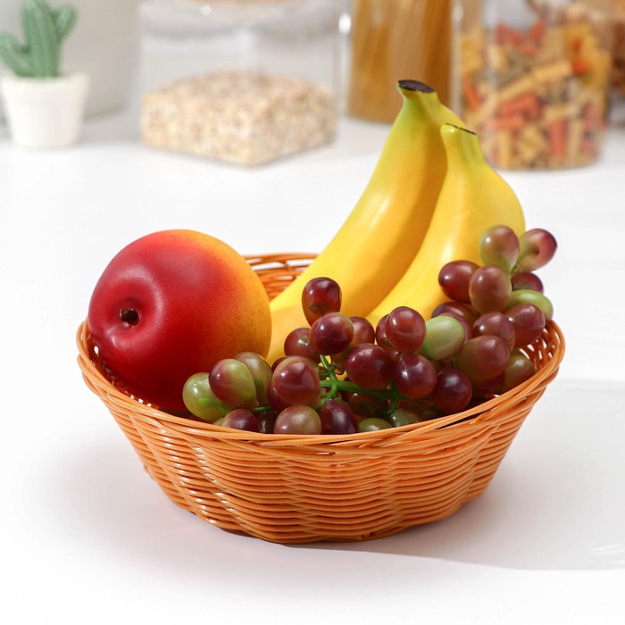 Корзинка для фруктов и хлеба Доляна «Капучино», 20×7 см - Фото 1