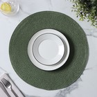 Салфетка сервировочная на стол Доляна «Лофт», d=38 см, зелёная - Фото 2