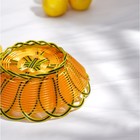 Корзинка для фруктов и хлеба Доляна «Венок», 22×8 см, цвет золотистый - фото 4288433