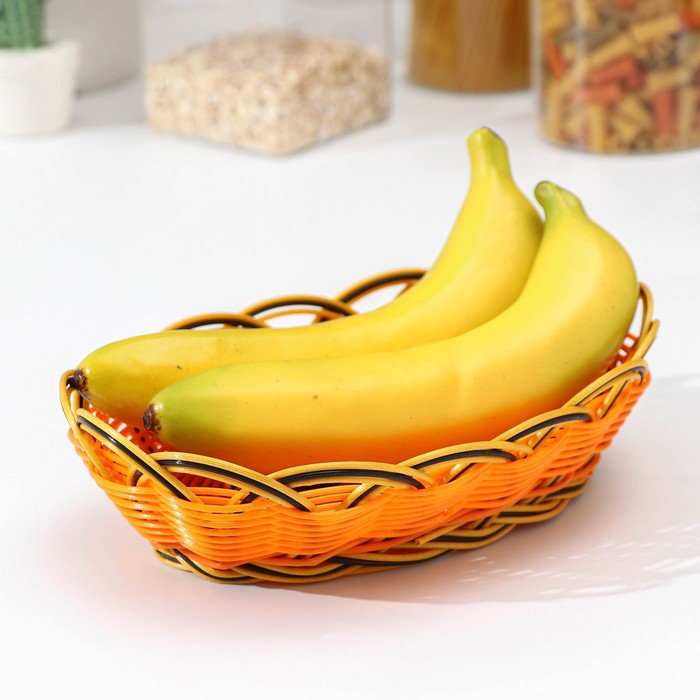 Корзинка для фруктов и хлеба Доляна «Венок», 24×16×6 см, цвет золотистый - Фото 1