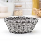 Корзинка для подачи фруктов и хлеба Доляна «Лукошко», d=20 см, пластик, плетёная, серая 4469367