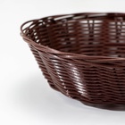 Корзинка для фруктов и хлеба Доляна «Шоко», 20×20×7 см, пластик, плетёная, коричневая 4469375