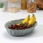 Корзинка для фруктов и хлеба Доляна «Плуг», 25×18×6.5 см, пластик, плетёная, серая - Фото 2